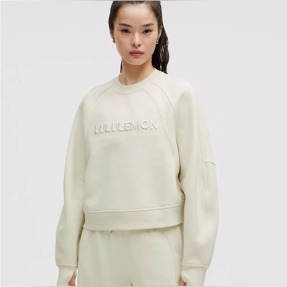 NWT Lululemon Scuba Oversized Pullover *Wordmark in Bone size M/L